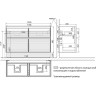 Тумба LEMARK COMBI 125 см под 2 раковины, подвесная/напольная, 4 ящика, фасад Бетон, корпус белый глянец LM03C125T-Beton